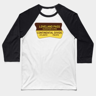 Loveland Pass Colorado Continental Divide CO Baseball T-Shirt